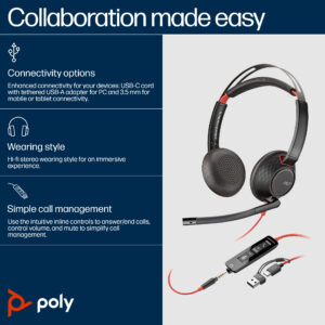 Poly Blackwire 5220 Stereo USB-C Headset